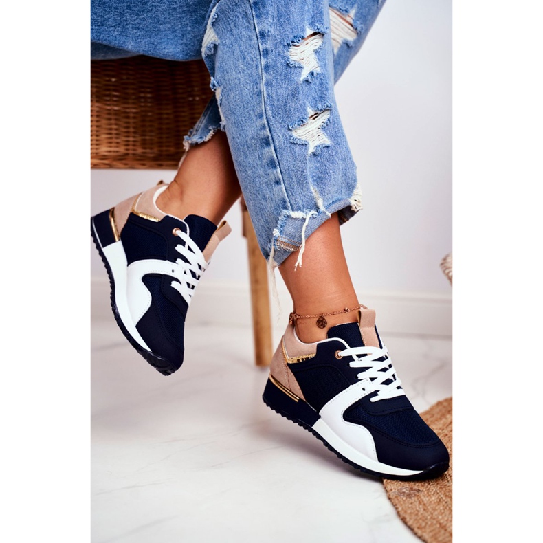 EVE Women's Sport Shoes Navy Blue Golden Clementine Elements white 2