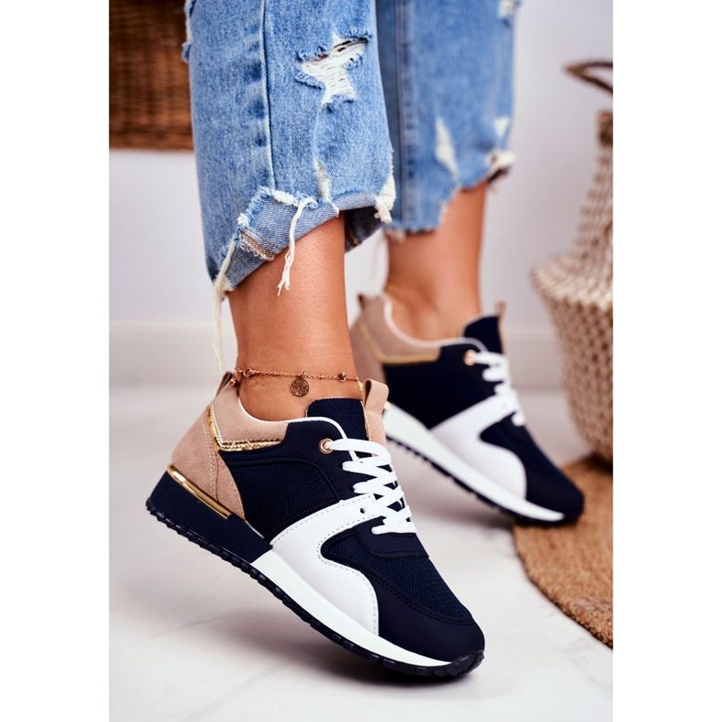 EVE Women's Sport Shoes Navy Blue Golden Clementine Elements white 1