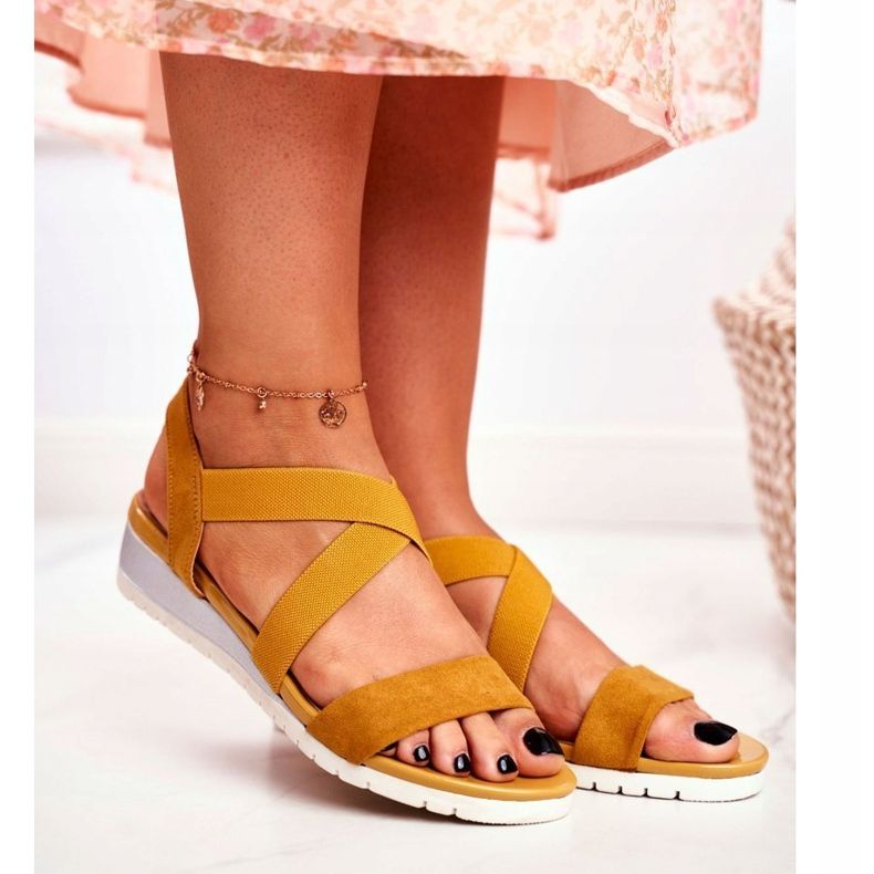 PS1 Women's Sandals On Wedge Yellow Slip-on Harper 1