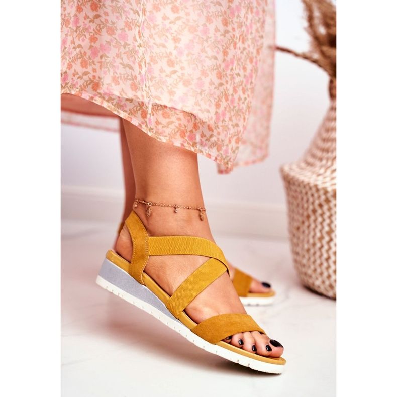 PS1 Women's Sandals On Wedge Yellow Slip-on Harper 2