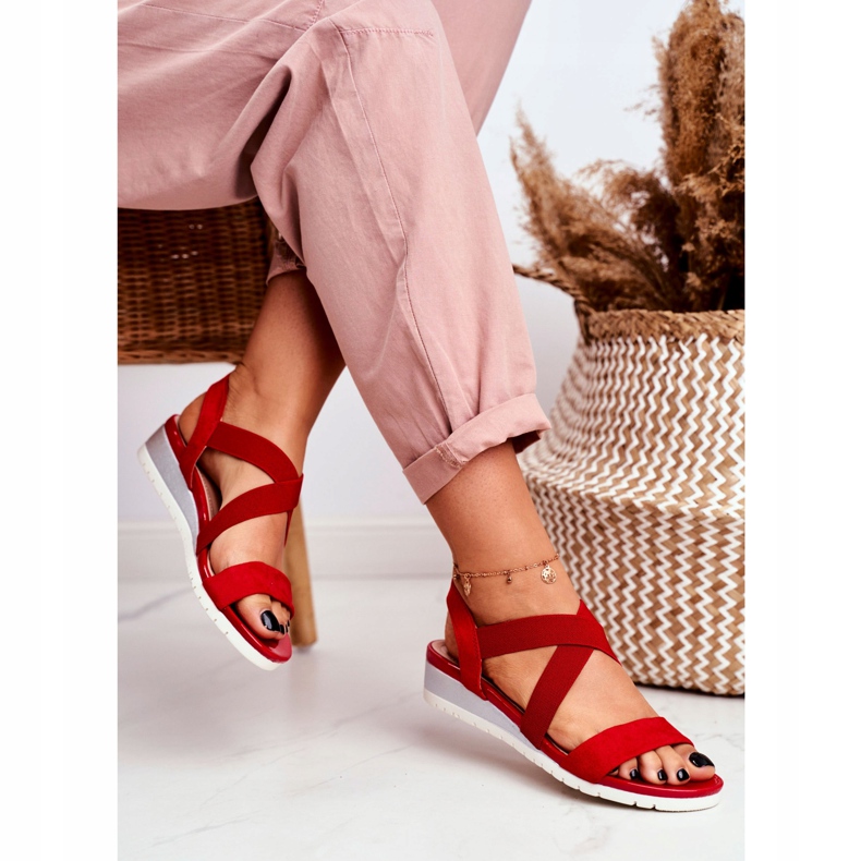 PS1 Women's Sandals On Wedge Red Slip-on Harper 2