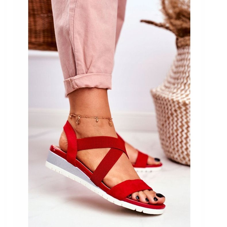 PS1 Women's Sandals On Wedge Red Slip-on Harper 1