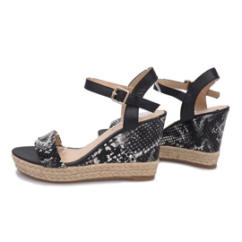Black wedge sandals espadrilles 181 1