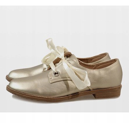 Golden lace-up shoes 188-233 yellow 2