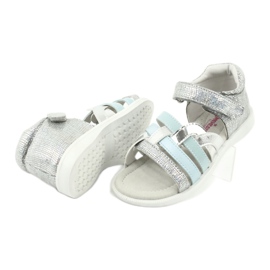 American Club Girls' sandals with heel GC26 leather insert silver 3