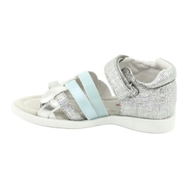 American Club Girls' sandals with heel GC26 leather insert silver 1