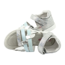 American Club Girls' sandals with heel GC26 leather insert silver 4
