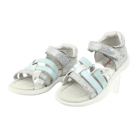 American Club Girls' sandals with heel GC26 leather insert silver 2