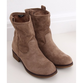 Women's suede dark beige boots ST-18P Khaki brown 2