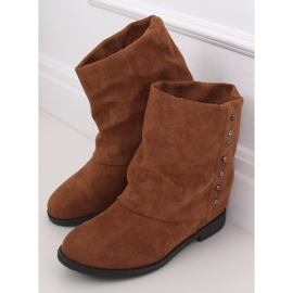 Boots on a hidden wedge camel ST-03P Camel brown 2