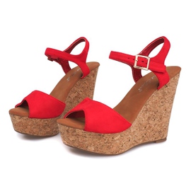 Wedge Sandals Cork 5H5654 Red 1