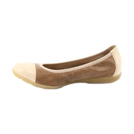 Caprice women's ballerinas shoes 22152 leather beige 1