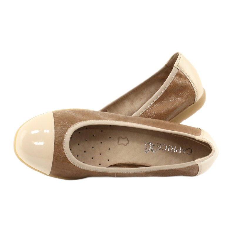 Caprice women's ballerinas shoes 22152 leather beige 4