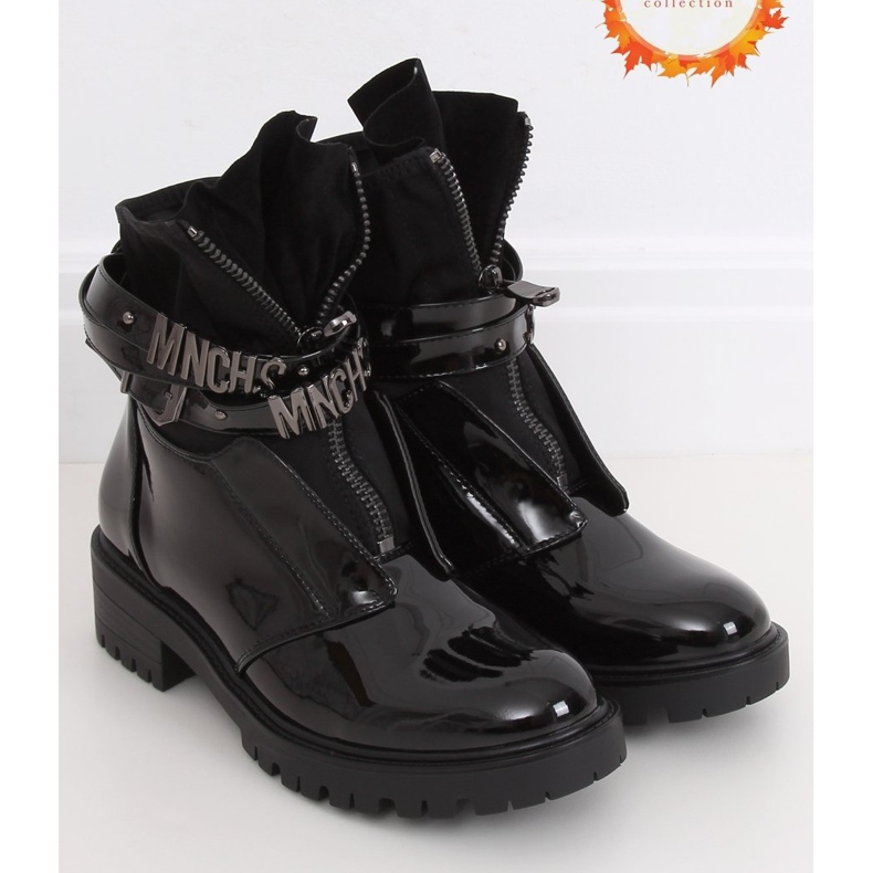 Lacquered boots on a massive black sole NC1039 Black 1