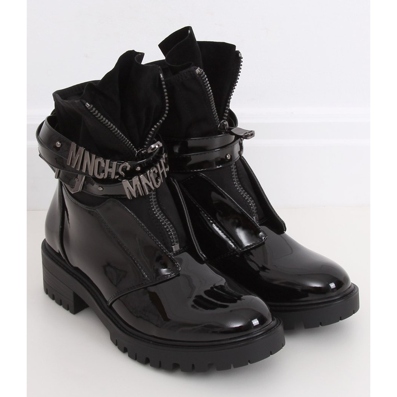 Lacquered boots on a massive black sole NC1039 Black 2