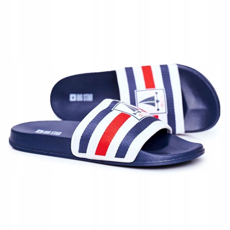 Men's Slippers Big Star Navy Blue DD174691 white 1