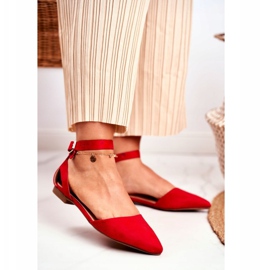 PS1 Women's Red Flat Ballerinas With Belt With Allison Spitz 1