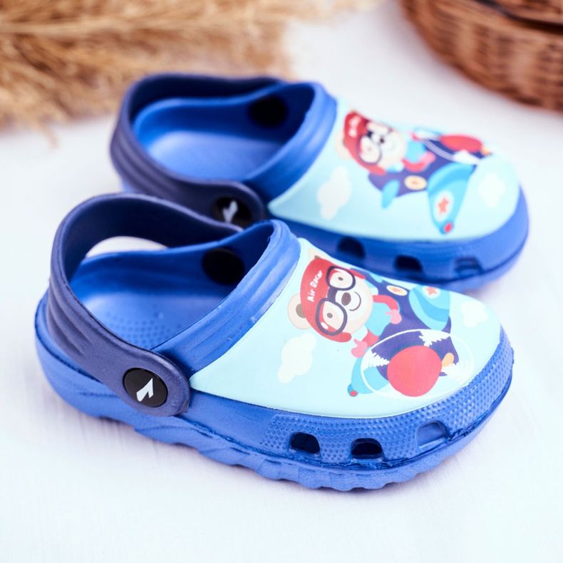 Children's Slippers Foam Crocs Blue Teddy Bear Pilot SuperFly 2 Children's Slippers Foam Crocs Blue Teddy Bear Pilot SuperFly 2