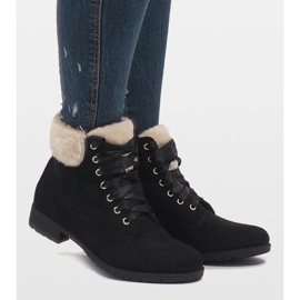 Black insulated lace-up boots C-7100 2