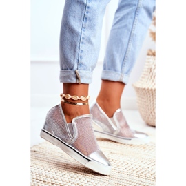 Women's Lu Boo Sneakers with Mesh Silver Morgono grey 1