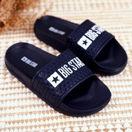 Children's Slippers Big Star Navy Blue Quilted GG374802 1