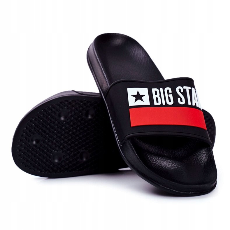 Men's Slippers Big Star Classic Black GG174936 white red 1 Men's Slippers Big Star Classic Black GG174936 white red 1