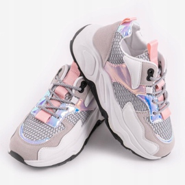 White sneakers with pink RAL-63 inserts 1
