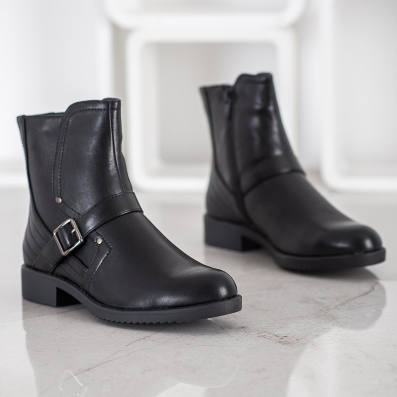 J. Star Flat Heel Boots black 1