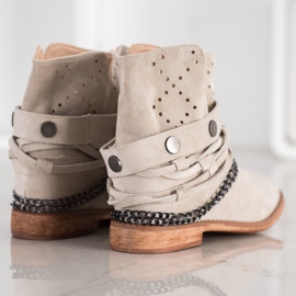 Bella Paris Boots With Decorative Stripes beige 1