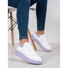 SHELOVET Sneakers On The Purple Platform white violet 1