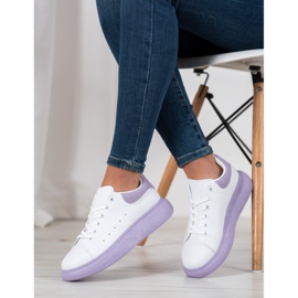 SHELOVET Sneakers On The Purple Platform white 2