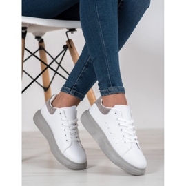 SHELOVET Sneakers On The Gray Platform white grey 1