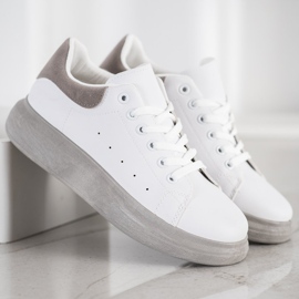 SHELOVET Sneakers On The Gray Platform white grey 2