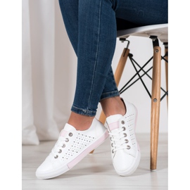 Bella Paris Sneakers With Openwork Pattern white 1