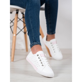 Bella Paris Sneakers With Openwork Pattern white 2