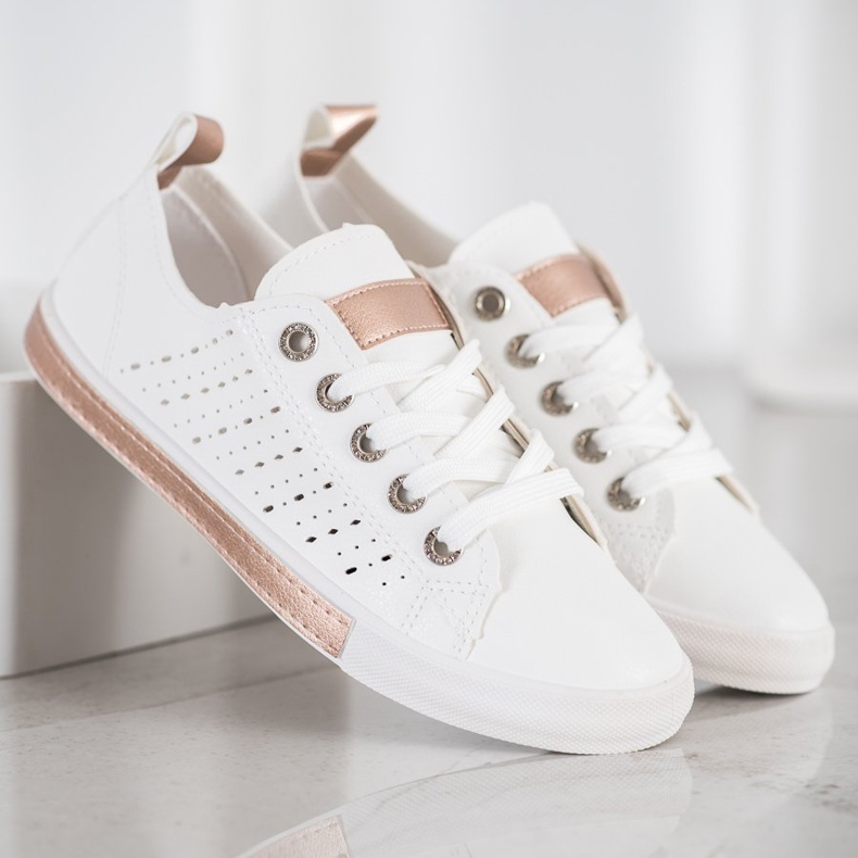 Bella Paris Sneakers With Openwork Pattern white 2