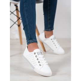 Bella Paris Sneakers With Openwork Pattern white 1