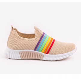 Beige sports slip-on shoes BS30 brown multicolored 1