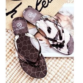 Lu Boo Metallic Flip-flops Pewter Eltoro Ii gat. black grey 1