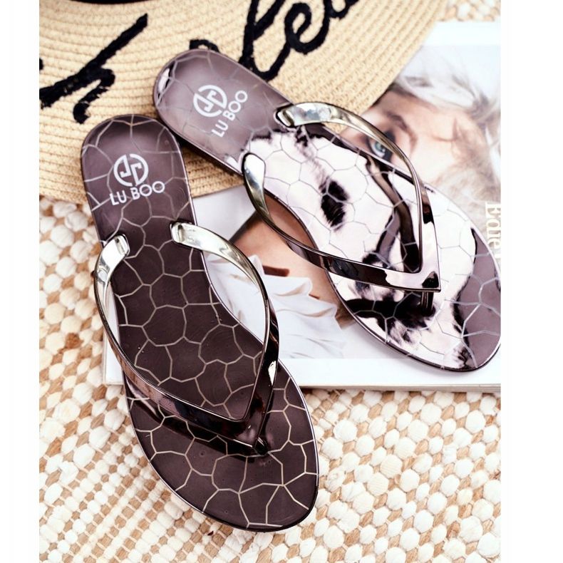 Lu Boo Metallic Flip-flops Pewter Eltoro Ii gat. black grey 1