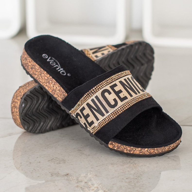 Evento Nice Crystals Slippers black 2