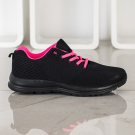 SHELOVET Light Sport Shoes black pink 2
