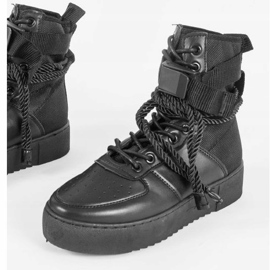 Black flat sneakers Y-026 2