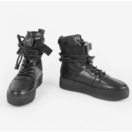 Black flat sneakers Y-026 1
