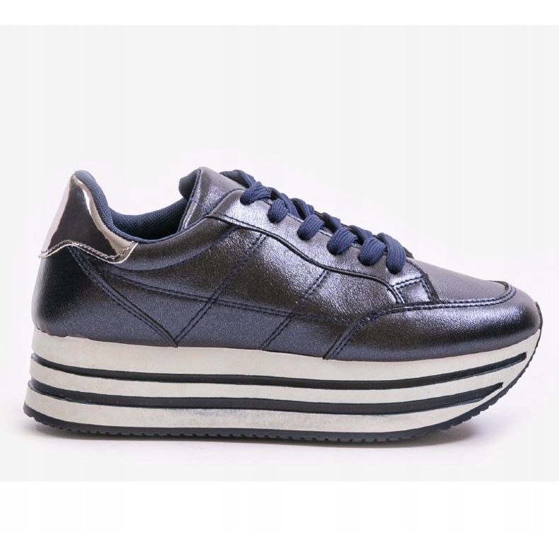 Fashionable navy blue women's sports shoes 230-2 1