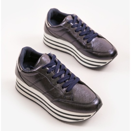 Fashionable navy blue women's sports shoes 230-2 2