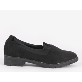 Black slip-on shoes with an elasticated 240-1 1