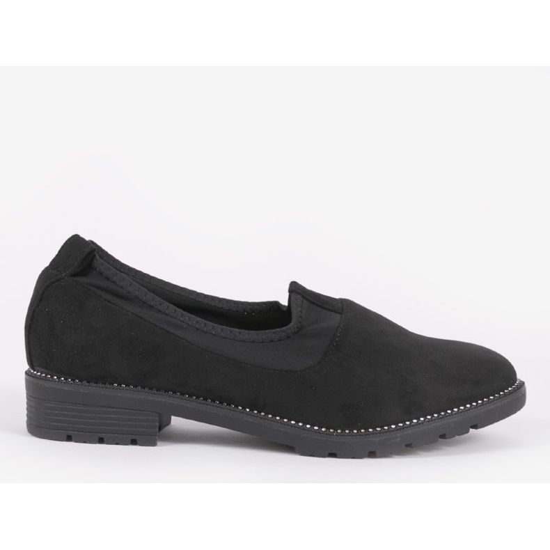 Black slip-on shoes with an elasticated 240-1 1