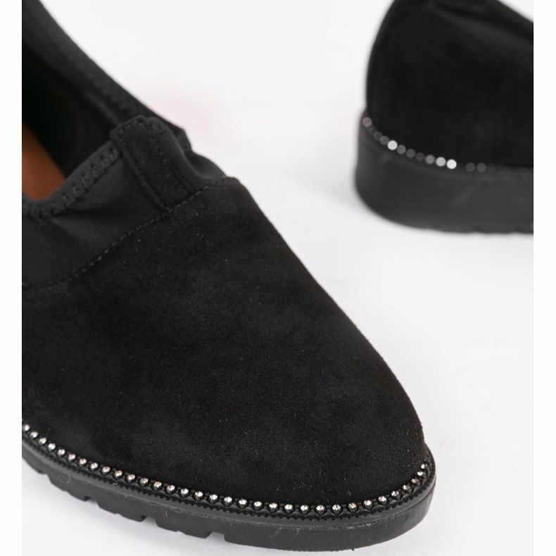 Black slip-on shoes with an elasticated 240-1 2