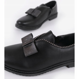 BM Black slip-on shoes with a bow 239-2 1